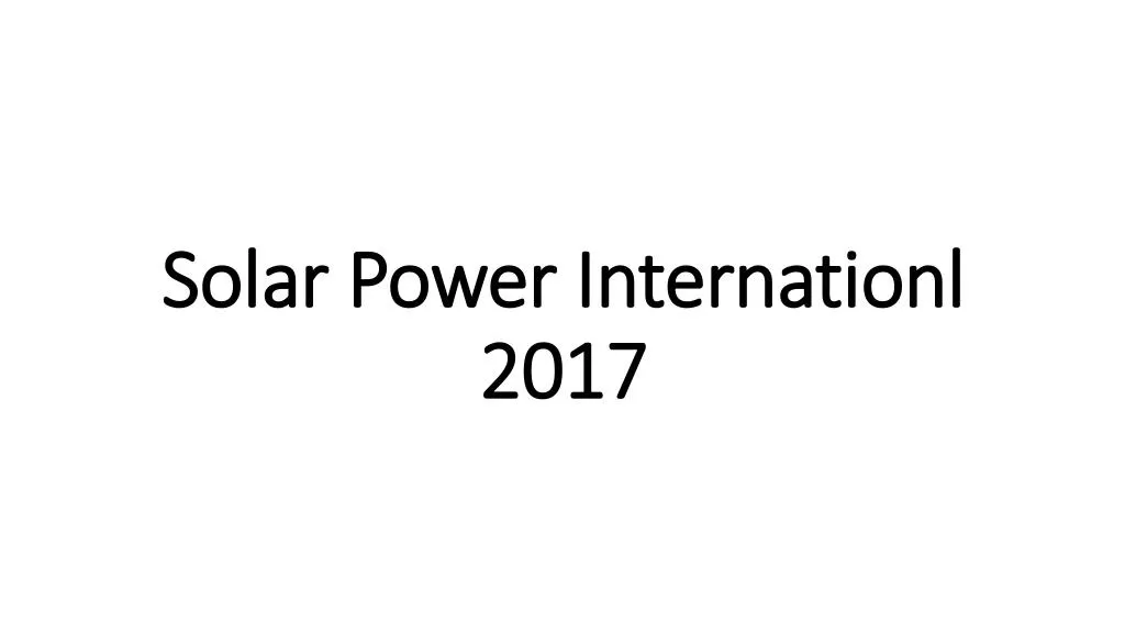 solar power internationl 2017