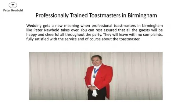 Professionally Trained Toastmasters in Birmingham