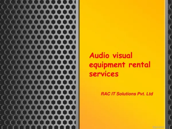 Buy Audio Visual Equipment On Rent-RAC
