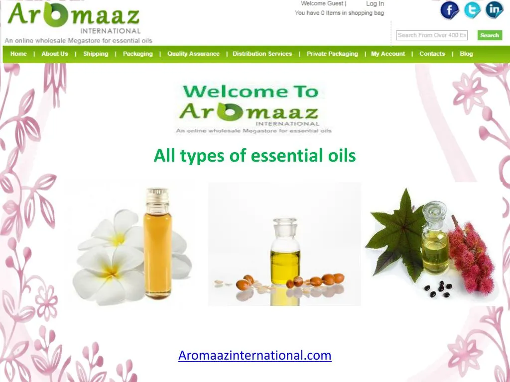 all types of essential oils
