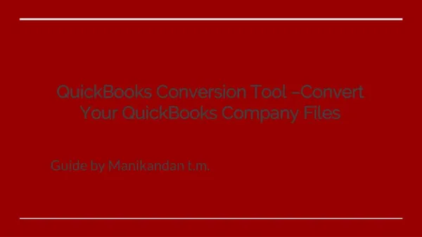 QuickBooks Conversion Tool – Convert Your QuickBooks Company Files