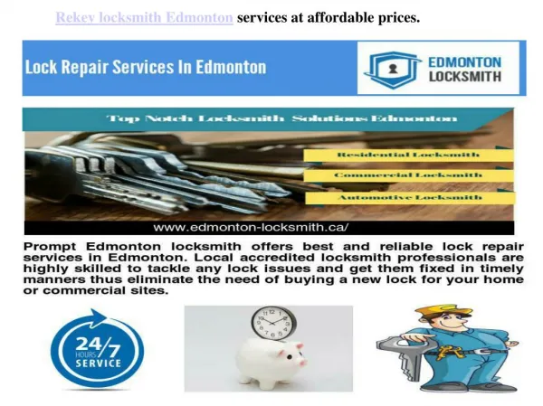 Rekey Locksmith Services In Edmonton