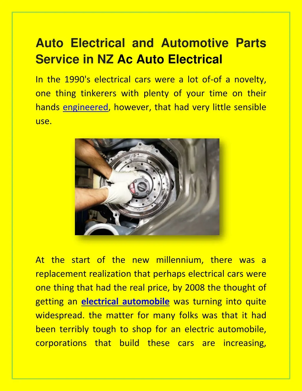 auto electrical and automotive parts service