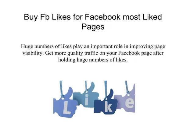 Buy Fb Likes for Facebook Most Liked Pages