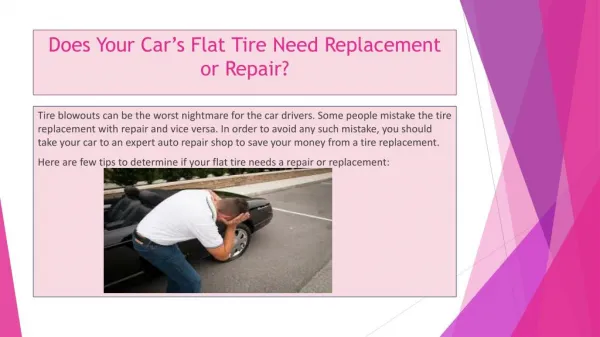 Does Your Car’s Flat Tire Need Replacement or Repair?