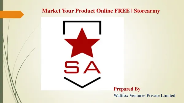 Market your product online - Storearmy