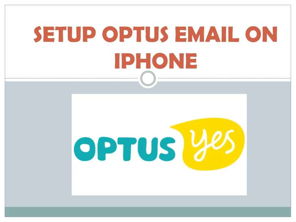 setup optus email on iphone