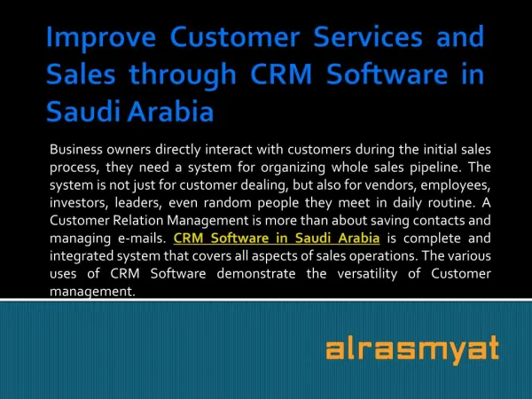 Improve Customer Services and Sales through CRM Software in Saudi Arabia
