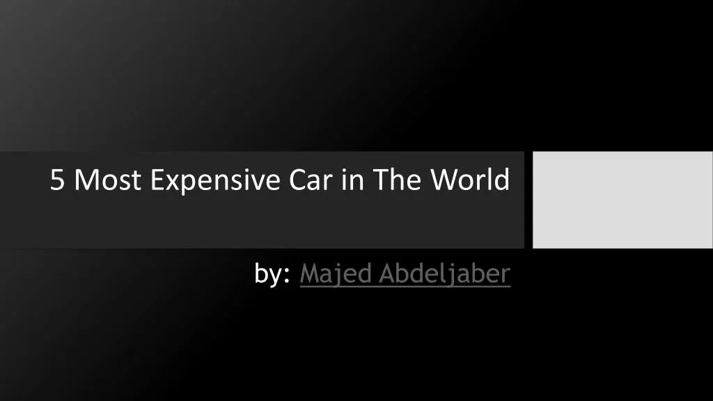 5 most expensive car in the world