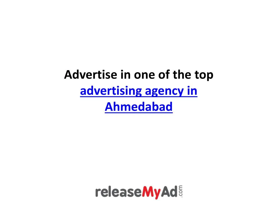 advertise in one of the top advertising agency