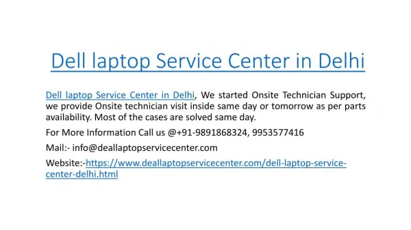 Dell Service Center in Delhi