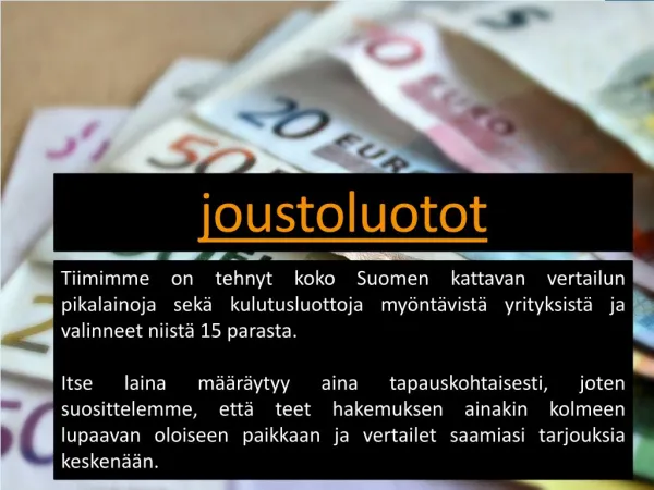 joustoluotot