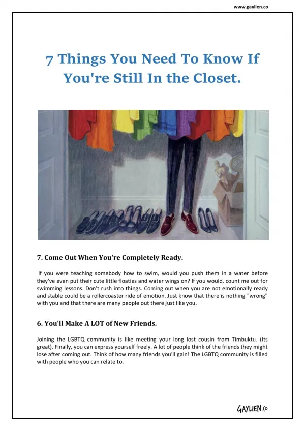 7 Things You Need To Know If You're Still In the Closet