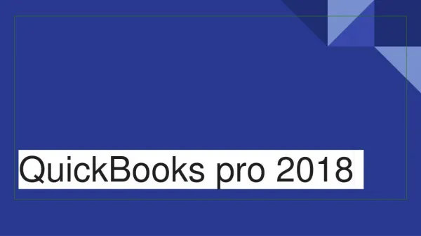 QuickBooks Pro 2018 – New in QuickBooks Desktop Pro 2018