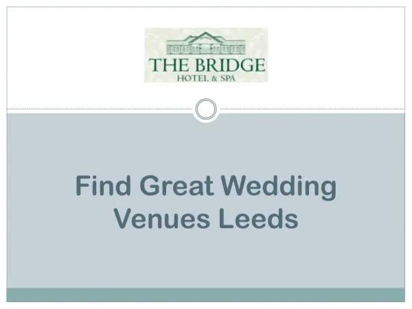 Find Great Wedding Venues Leeds