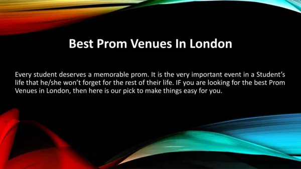 Prom Venues in London | prom Organisers