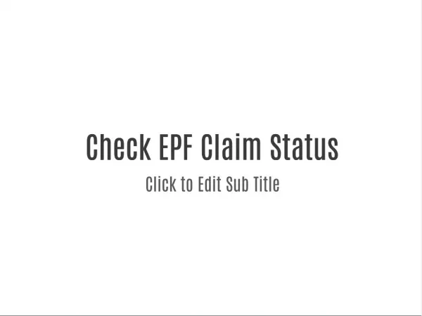 Check EPF Status