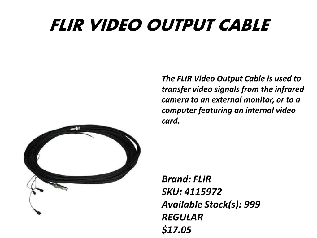 flir video output cable