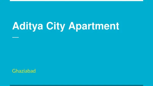 Aditya City Apartment resale