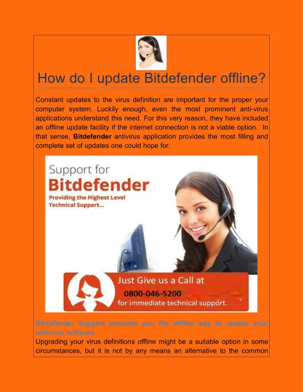 How do I update Bitdefender offline?