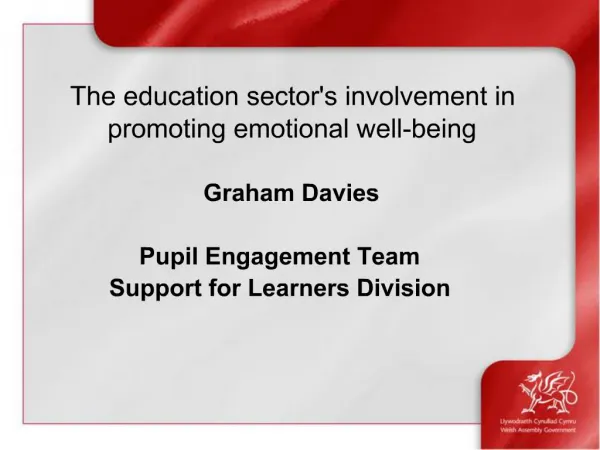 The education sectors involvement in promoting emotional well-being
