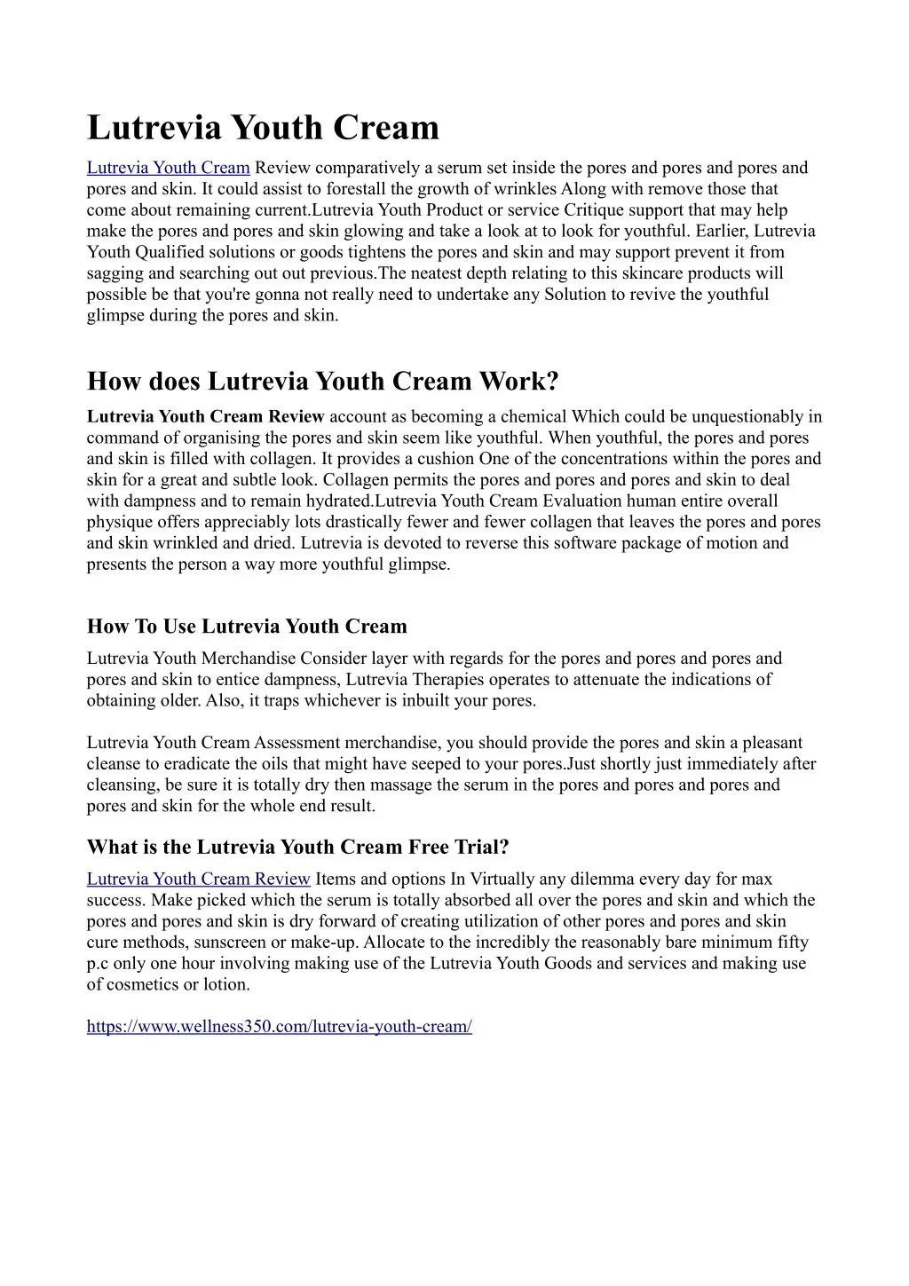 lutrevia youth cream