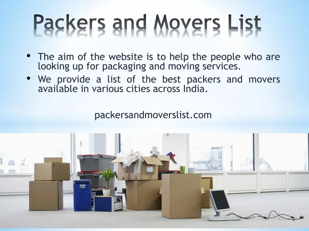 packers and movers list