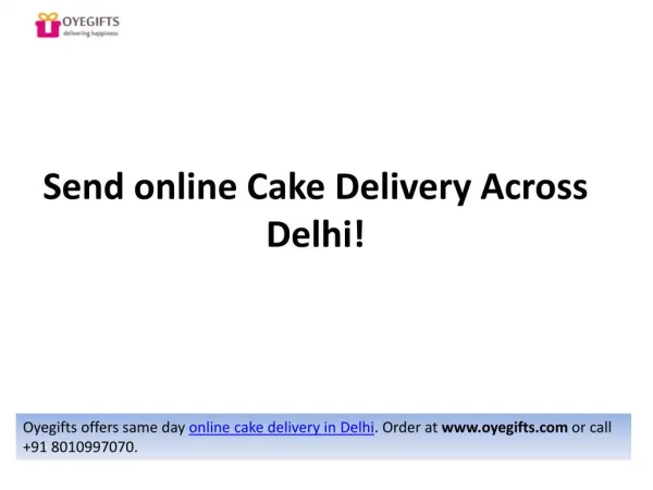 Online Cake Delivery In Delhi