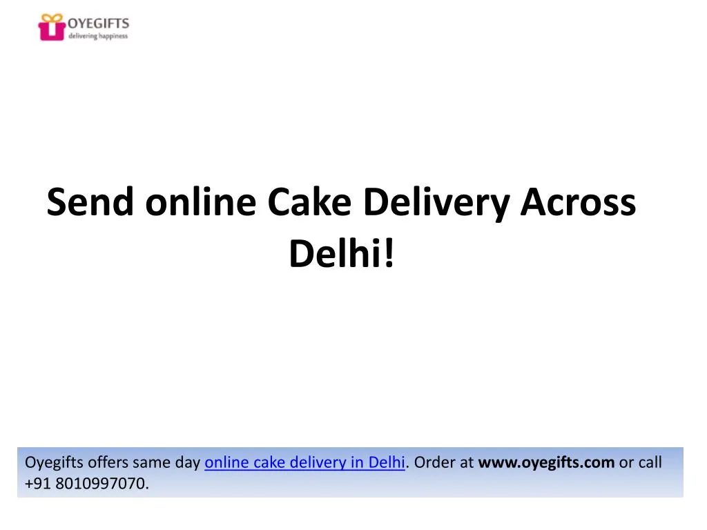 send online cake delivery across delhi