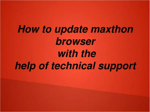 How to updated maxthon browser