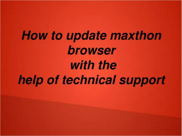 how to update maxthon browser with the help