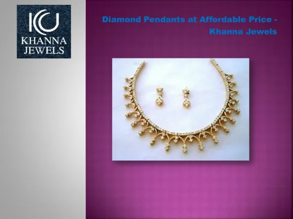 Buy Diamond Pendants Necklace at Affordable Price - Khanna Jewels