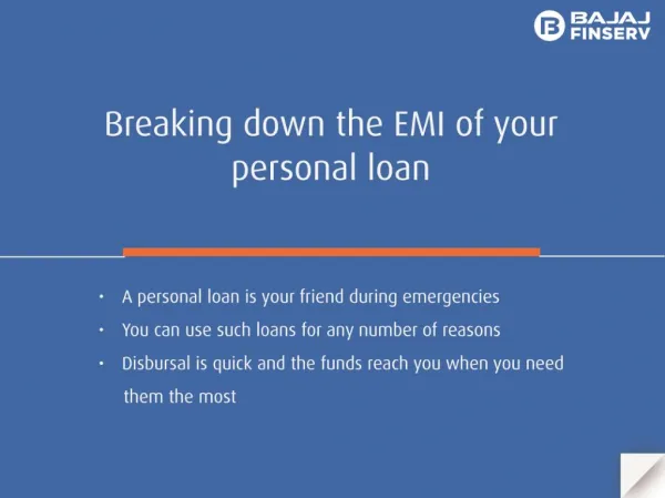 EMI Breakdown of Personal loan