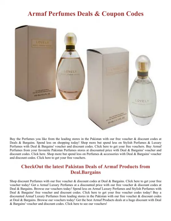 Luxury Armaf Perfumes Deals - Deal.Bargains