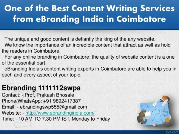 5.One of the Best Content Writing Services from eBranding India in Coimbatore