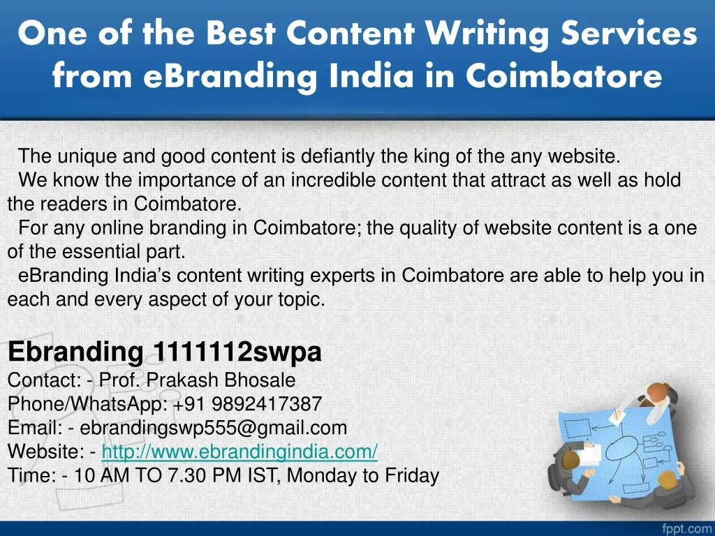 one of the best content writing services from ebranding india in coimbatore