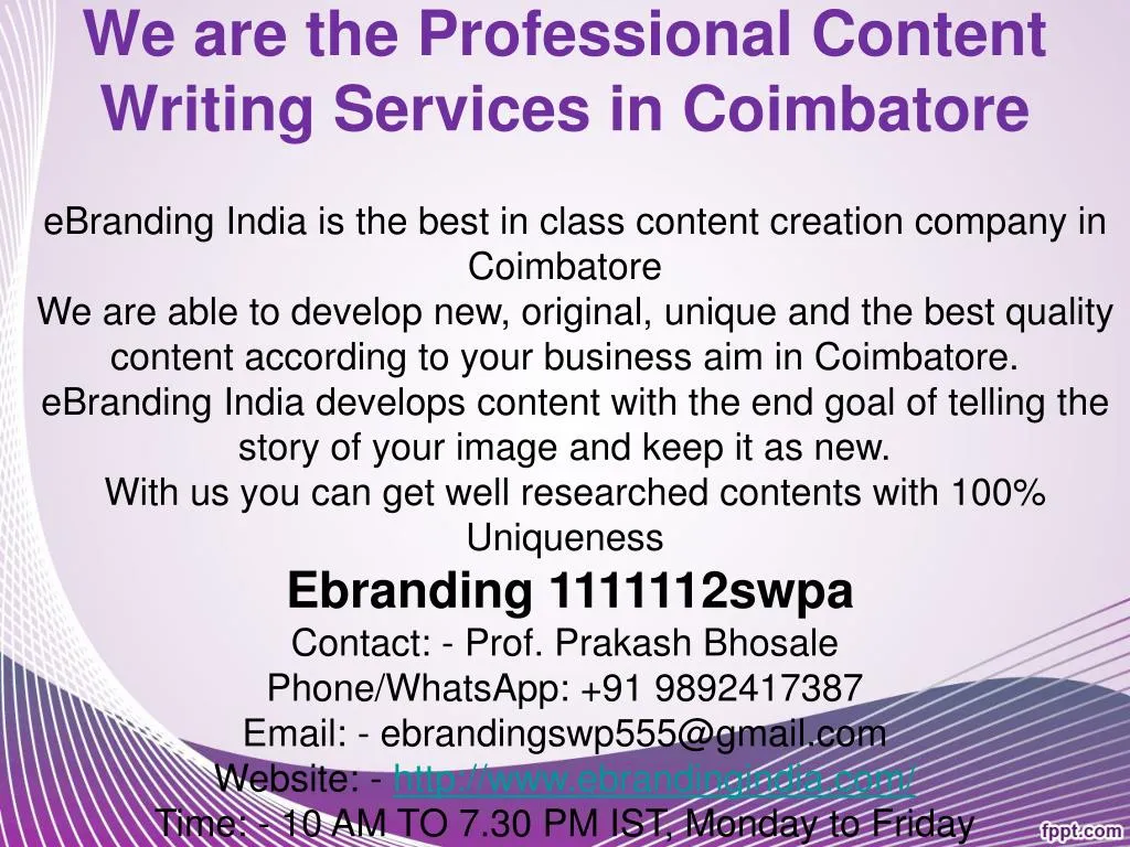 we are the professional content writing services in coimbatore