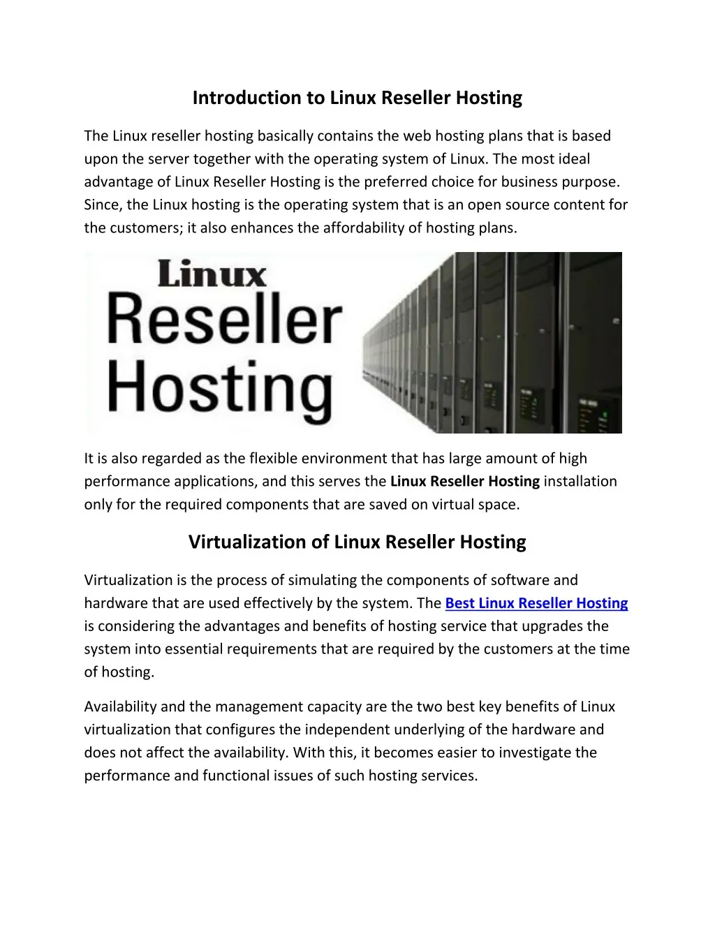 introduction to linux reseller hosting