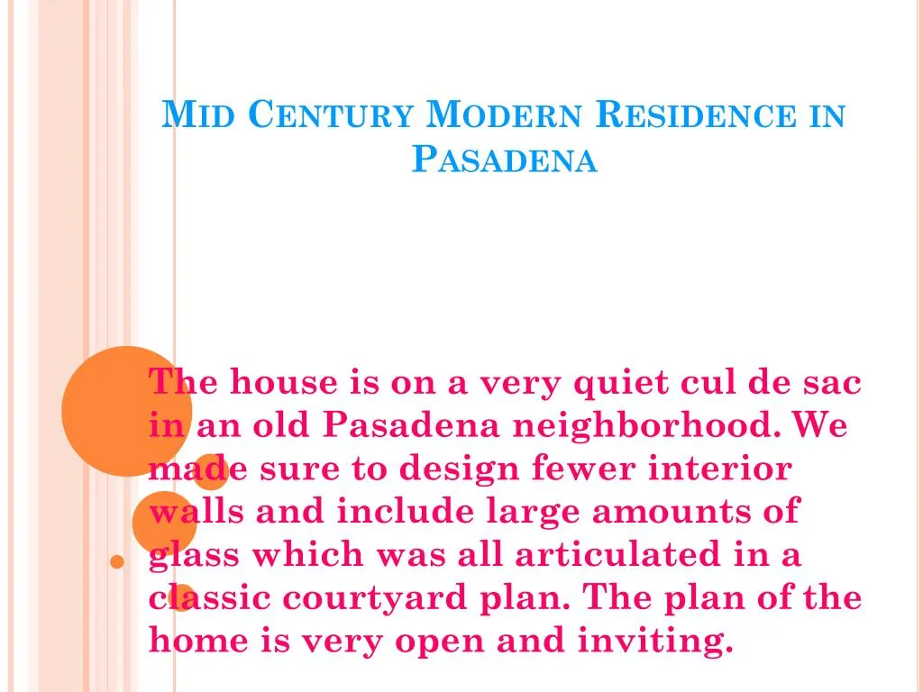 mid century modern residence in pasadena