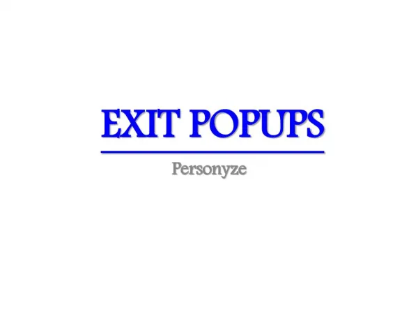 Exit Popups