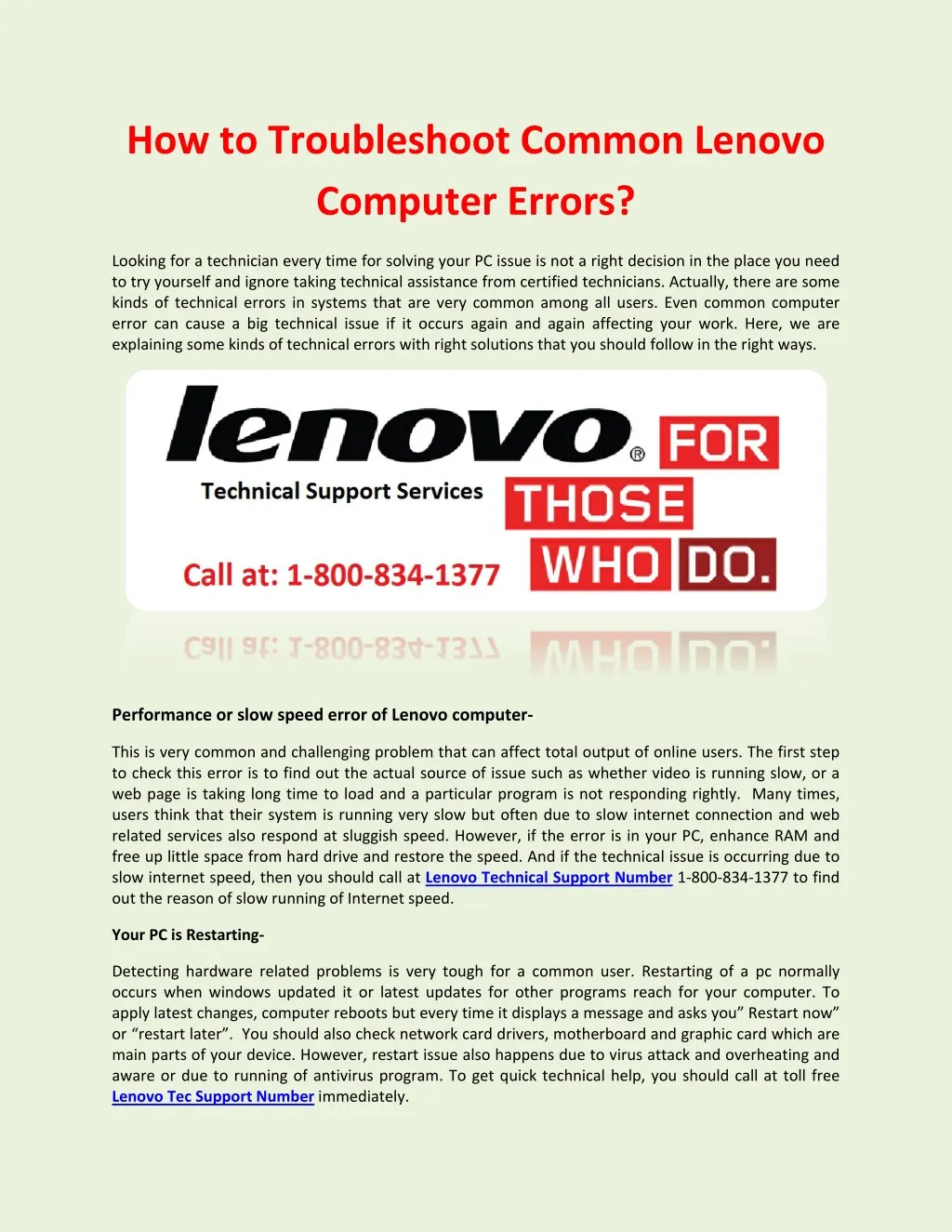 how to troubleshoot common lenovo computer errors