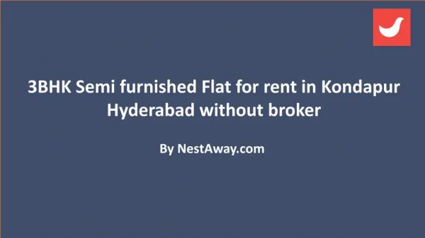 3BHK Flat for rent in Kondapur Hyderabad