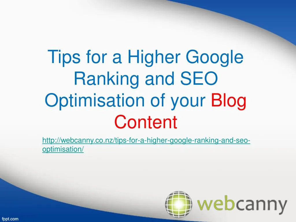 tips for a higher google ranking