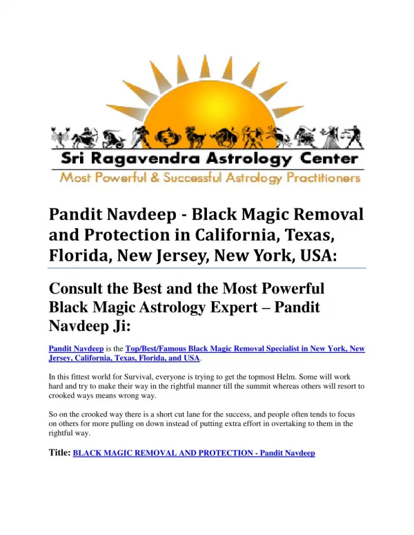 Pandit Navdeep - Best & famous Indian astrologer in New York, New Jersey, California, Texas, Florida, USA