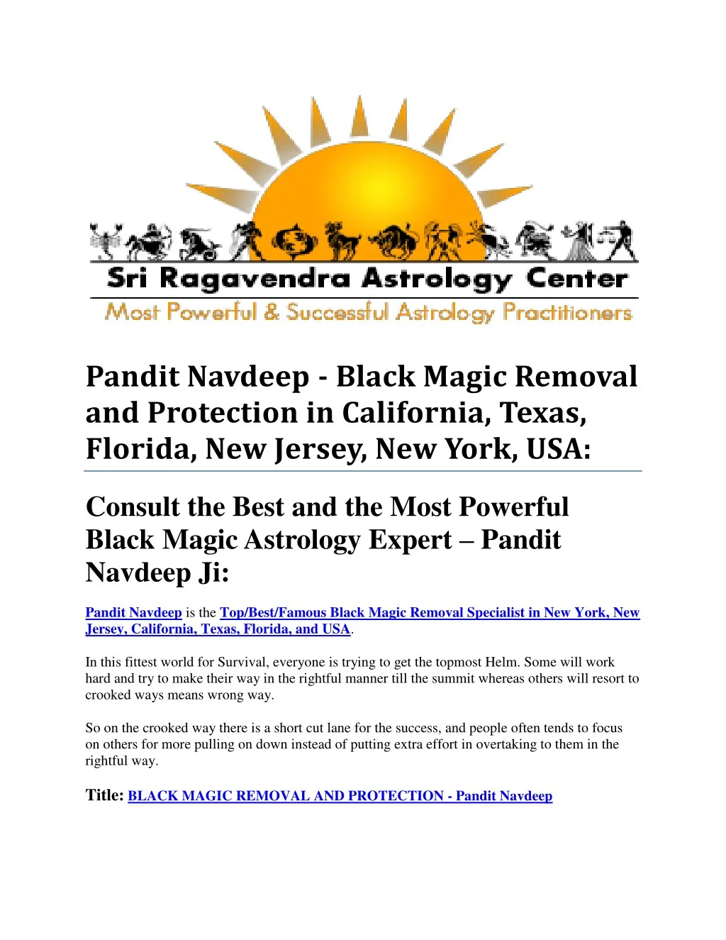 pandit navdeep black magic removal and protection