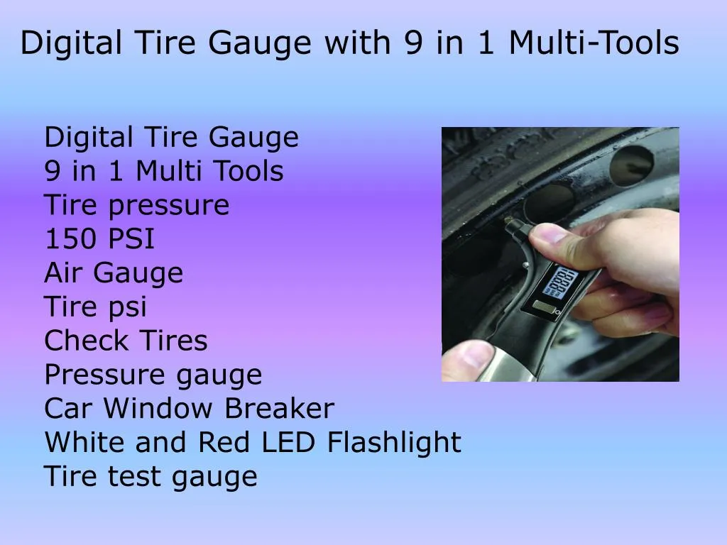 digital tire gauge with 9 in 1 multi tools