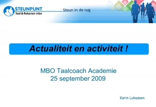 Actualiteit en activiteit - slide 1