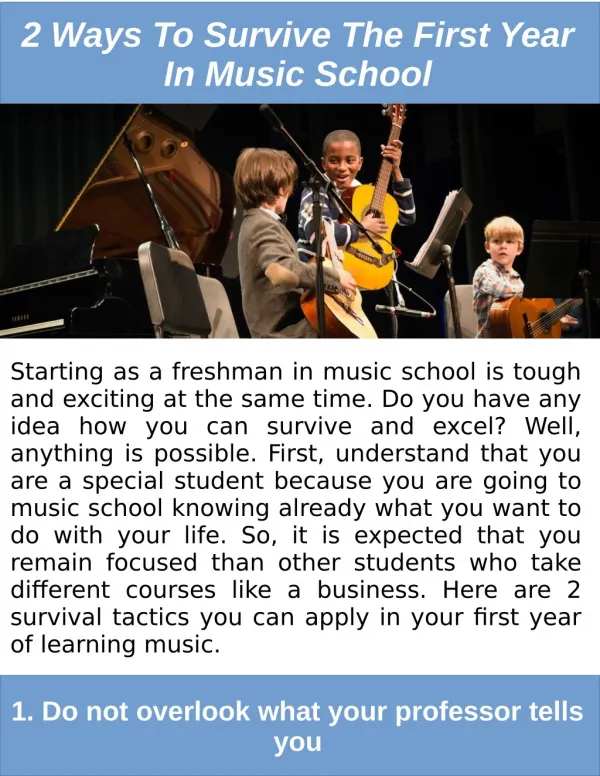 How to Survive Your First Year in Music School