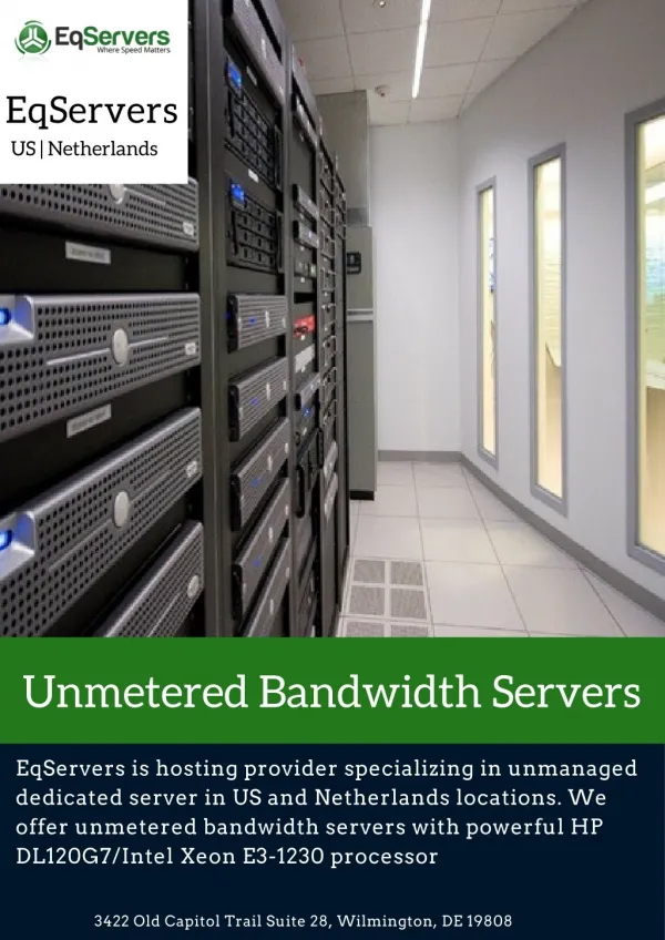 Unmetered Bandwidth Servers