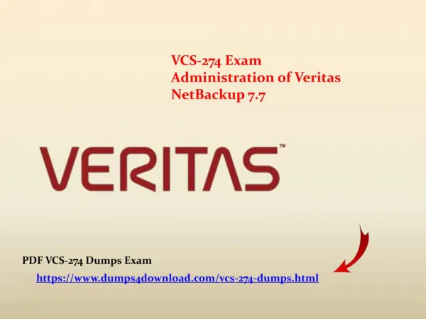 Buy Verified Veritas VCS-274 Dumps Questions | Dumps4download.com